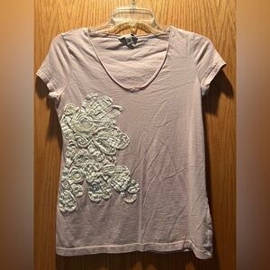 Banana Republic Light Pink Floral Short Sleeve Top